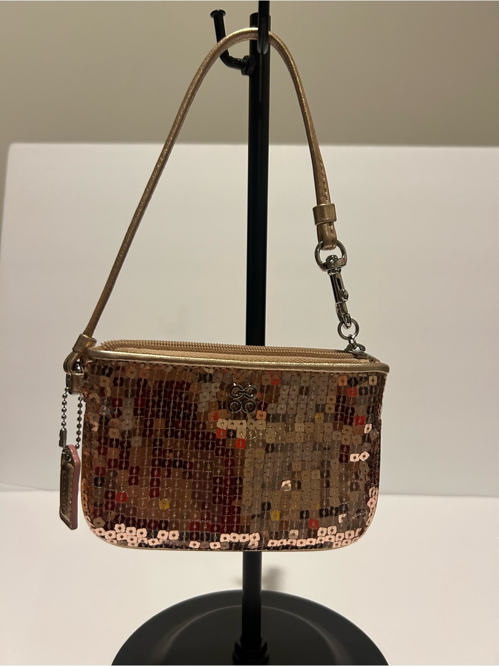 Coach Gold Sequin Wristlet Clutch